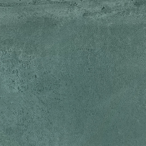 Close-up of Iron Emerald Green Oxide Metallic 80 × 80cm porcelain tile, showcasing deep green tones with soft tonal variation, a gently textured surface, and a subtle metallic effect that brings depth and a contemporary, industrial-inspired finish to interior spaces.