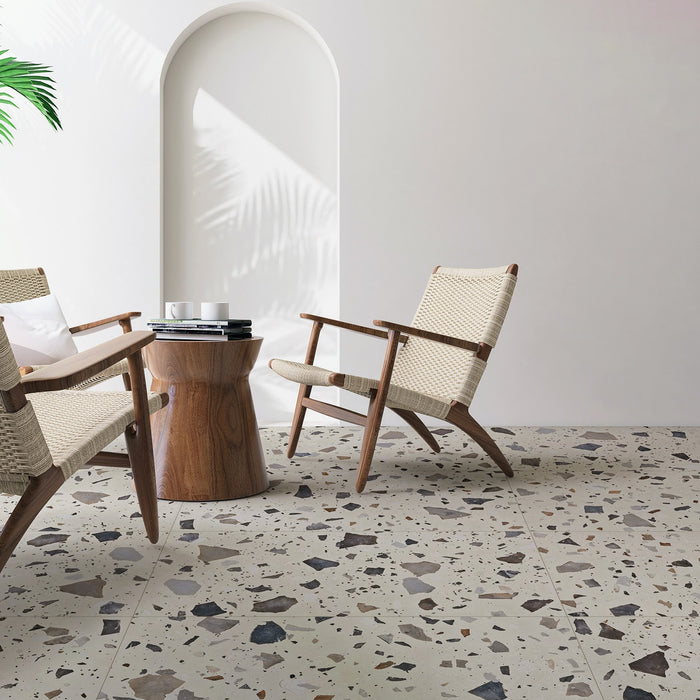 Lakestone Terrazzo Ivory | 2cm Outdoor Porcelain Tile Slabs | 50cm x 100cm