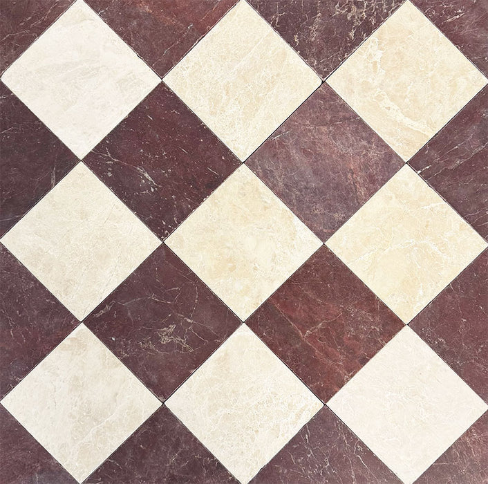 Fayrouz Burgundy Red | Tumbled Finish | Natural Marble | 15.2cm x 15.2cm