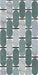 Lucca Abacus 3D Décor 60 × 120cm porcelain wall and floor tile, showcasing an elongated geometric pattern in soft green, grey, and marble-effect tones with a bold decorative finish.