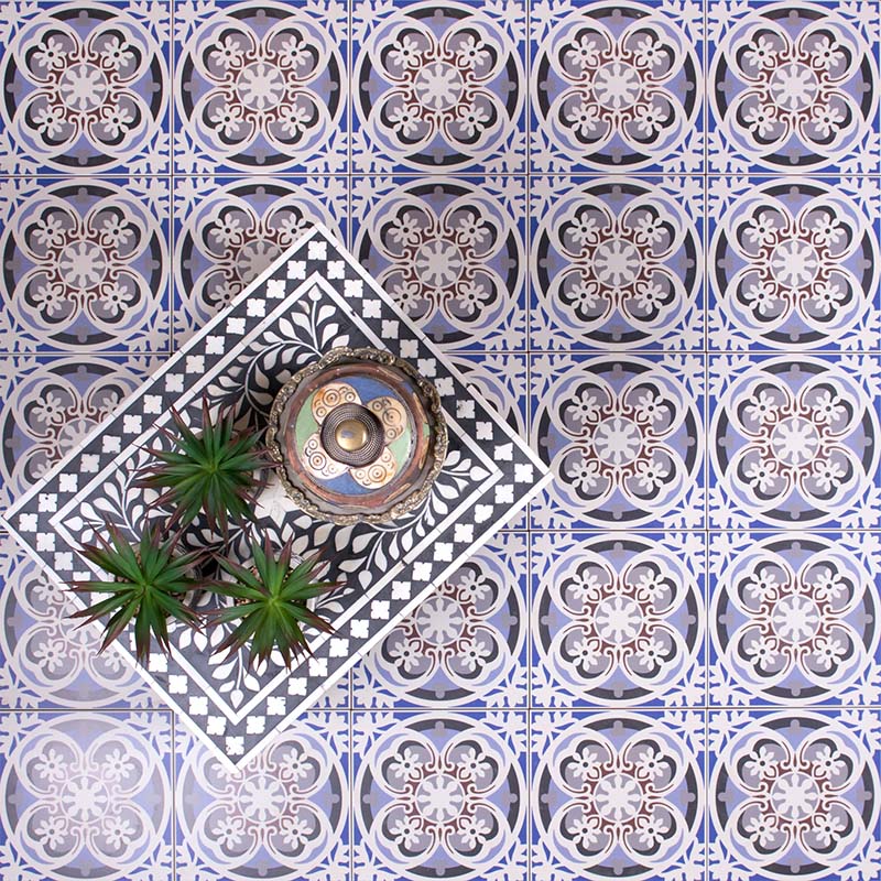 Imperial Victorian Blue Mini Tiles | Main Tile | 15cm x 15cm — Fayrouz ...