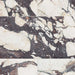 Fayrouz Viola 30.5x61cm natural marble tiles with a honed finish, installed in a staggered layout, showcasing a white base with bold burgundy and warm-toned veining, highlighting natural variation and striking stone detail.