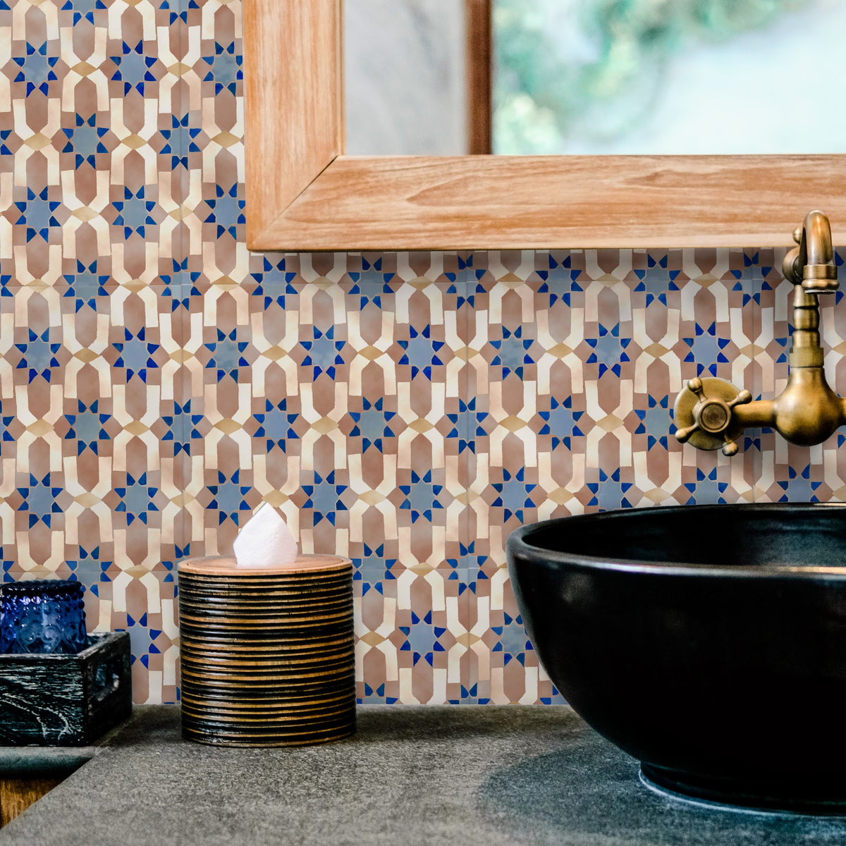 Marrakech E Mini Moroccan Porcelain Wall Floor Tile 15cm x 15cm