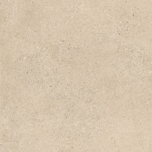 Close-up of Melange Sand concrete-effect wall and floor tiles 60 × 60cm, featuring warm sand-toned concrete-inspired detailing with subtle texture, delicate tonal variation, and a contemporary matt industrial-style finish.