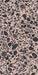 Close-up of Melody Pop Pink 60cm x 120cm terrazzo effect porcelain tile, featuring a soft pink background with black and grey stone-inspired aggregates for contemporary wall and floor designs.