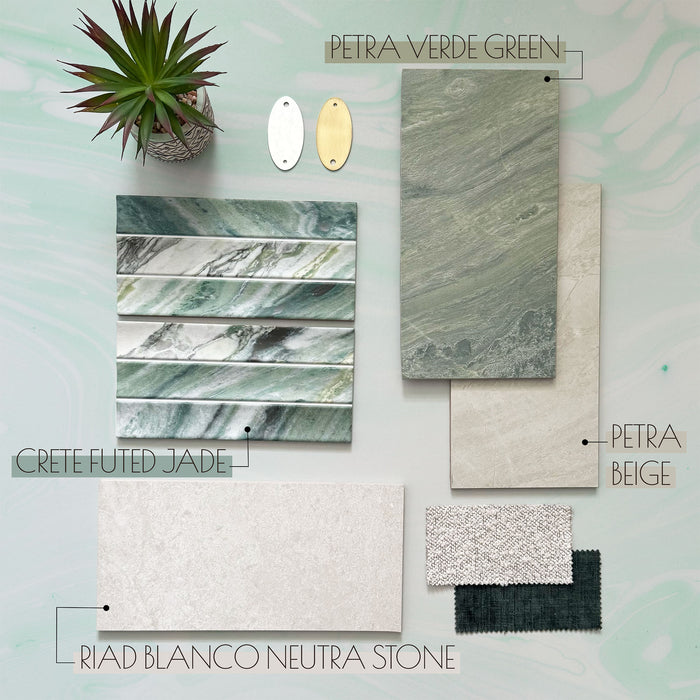 Crete Fluted Jade | Matt | Wall Tiles | 11.5cm x 23cm