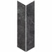 Product display of Monzo Stone Chevron Nite 10x53cm chevron porcelain tiles in deep charcoal tones, featuring subtle stone-effect texture, soft tonal variation and delicate veining inspired by natural stone surfaces.