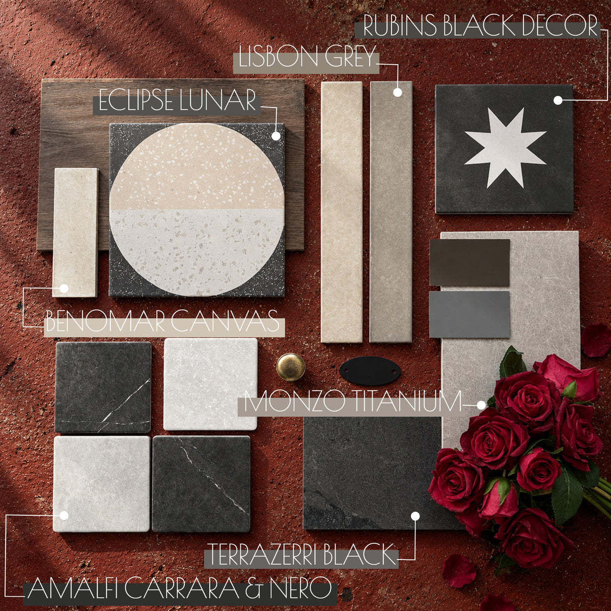 Moodboard - Moody Stone and Roses
