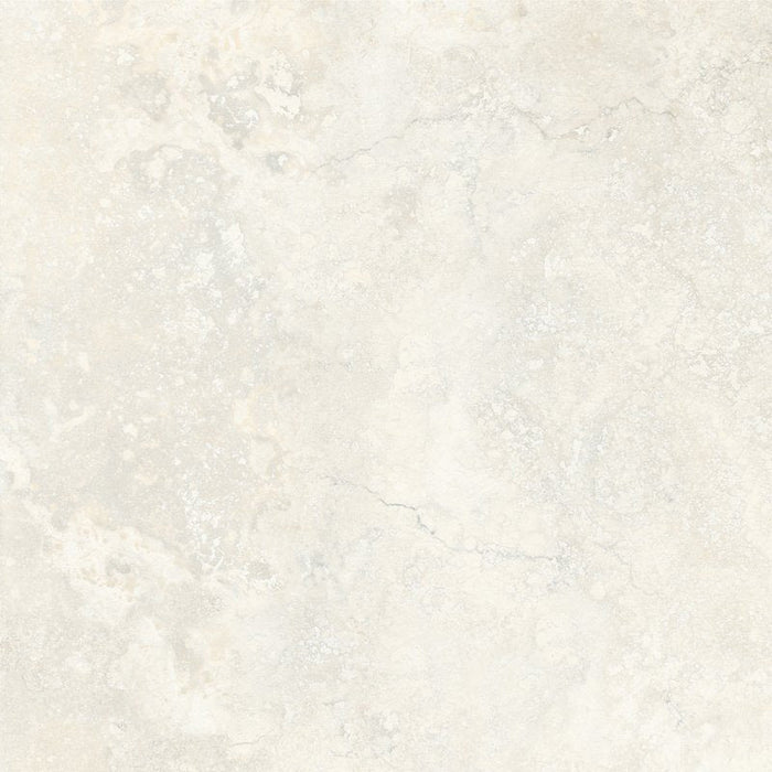 Nucetto Travertine 60x60cm travertine effect wall and floor tile, showcasing soft cream and beige tones with delicate natural-style veining and subtle shade variation for a timeless, elegant finish.