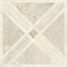 Product image of Nucetto Travertine Decor 60x60cm wall and floor tiles, featuring a geometric travertine effect pattern in warm beige and cream tones, showcasing the collection's elegant natural stone-inspired design.