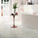 Bathroom interior featuring Boho Ocean Sahara 60 × 60cm patterned tiles, blending soft neutral tones with a lightly worn, decorative effect. Ideal for creating calm, characterful floors in bathrooms, kitchens, or relaxed living spaces.