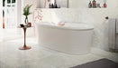 Bathroom setting featuring Boho Ocean Sahara 60 × 60cm patterned tiles, blending soft neutral tones with a gently weathered, decorative effect. Ideal for creating a calm, textured look across bathroom floors and walls.