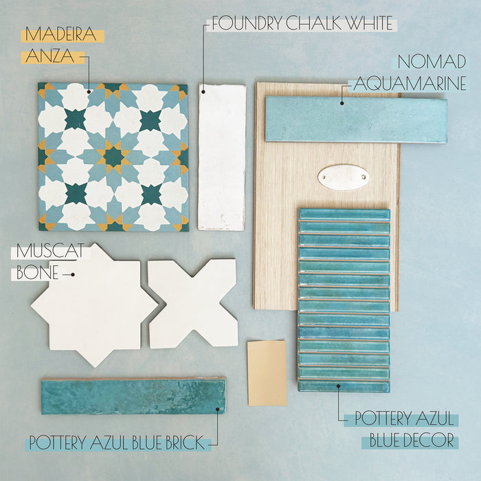 Nomad Aquamarine Brick | Industrial Style Wall Tiles | 6cm x 24.6cm
