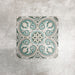 Four London Streets Regent Street 20x20cm Victorian Moroccan style porcelain tiles arranged together to showcase the repeating green, sage and cream floral geometric pattern inspired by traditional Victorian style decorative floor tiles.