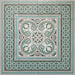 Decorative layout featuring London Streets Regent Street Corner 20x20cm Victorian Moroccan style porcelain tiles used with the Regent Street patterned tiles to create a framed floor design in green, sage and cream tones inspired by traditional Victorian entrance hall layouts.