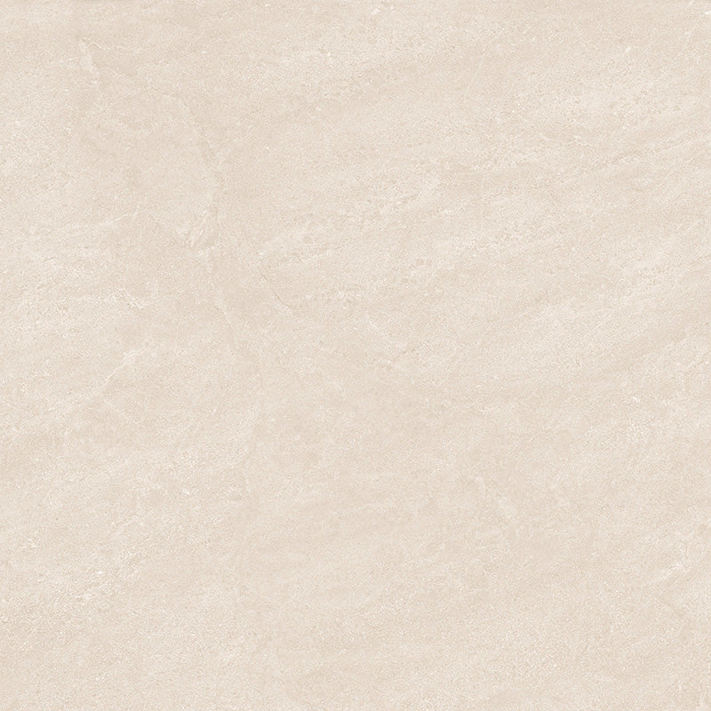 Close-up of Riad Avorio Neutra Stone 60x60cm stone-effect wall and floor tile, featuring warm ivory and beige tones with delicate natural stone-inspired veining and a subtle, elegant textured finish.