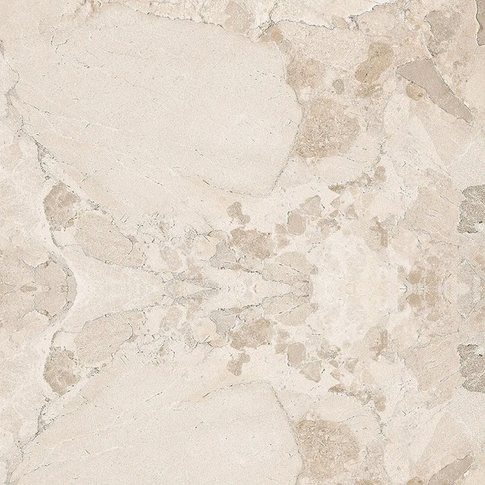 Close-up of Riad Avorio Terrazzo 20mm 100x100cm outdoor stone-effect porcelain tile slab, featuring warm ivory and beige tones with natural stone-inspired veining, subtle texture and an elegant, timeless finish.