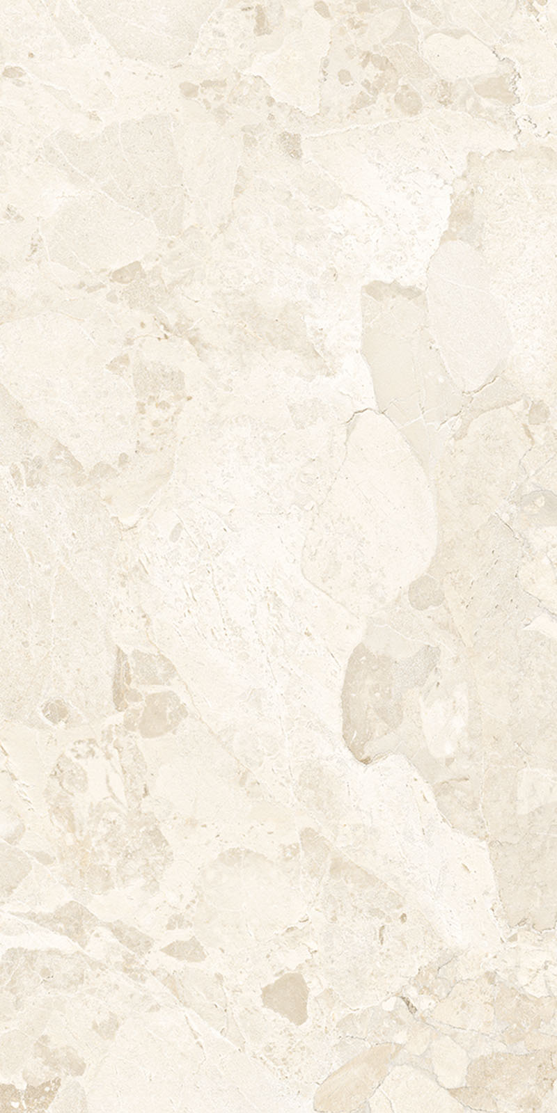 Close-up of Riad Blanco Sassi Terrazzo Stone 60x120cm stone-effect wall and floor tile, featuring soft cream and beige tones with natural stone-inspired veining, subtle texture and an elegant, timeless finish.
