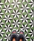 Babylon Starburst Hexagon Green Tiles 18.7cm x 21.6cm