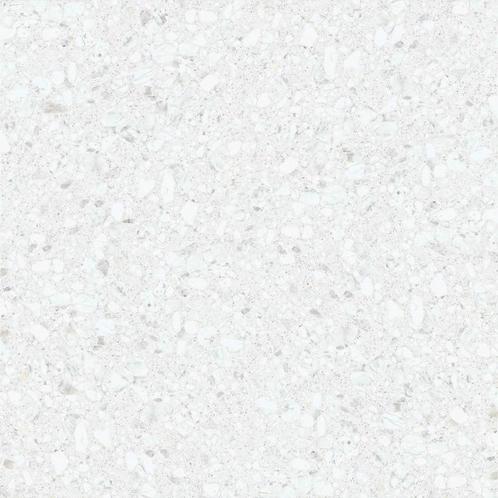 Shards Blanco 3D Terrazzo 60x120cm porcelain tile, featuring a bright white terrazzo effect design with varied stone fragments, soft grey detailing and a subtle textured finish for contemporary wall and floor installations.