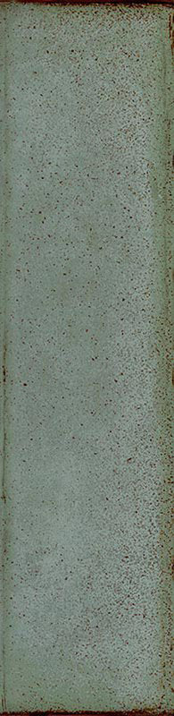 Puzzle Sage Green Brick Rectified 5x20cm porcelain tile featuring a soft sage green base with delicate speckling and lightly shaded edges for a subtle handcrafted look. The slim brick format and rectified edges create clean lines, making it suitable for both contemporary wall and floor installations.