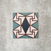 Single Abstract Iris Patterned Tile in a 20x20cm format, featuring an intricate geometric design with a central diamond motif in deep blue, framed by soft cream, teal and fine red detailing. A bold, decorative patterned tile ideal for feature walls, floors or statement splashbacks.
