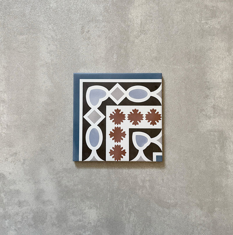Imperial Victorian Blue Mini Tiles | Corner Tile | 15cm x 15cm ...