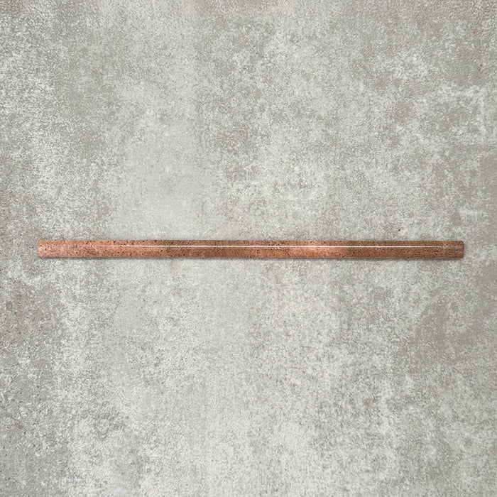 Allegra Tusk Pink Gloss pencil bullnose border ceramic tile in a 1.2 × 30cm format, featuring warm pink tones, a glossy finish and smooth rounded edge for clean tile edging and decorative borders.