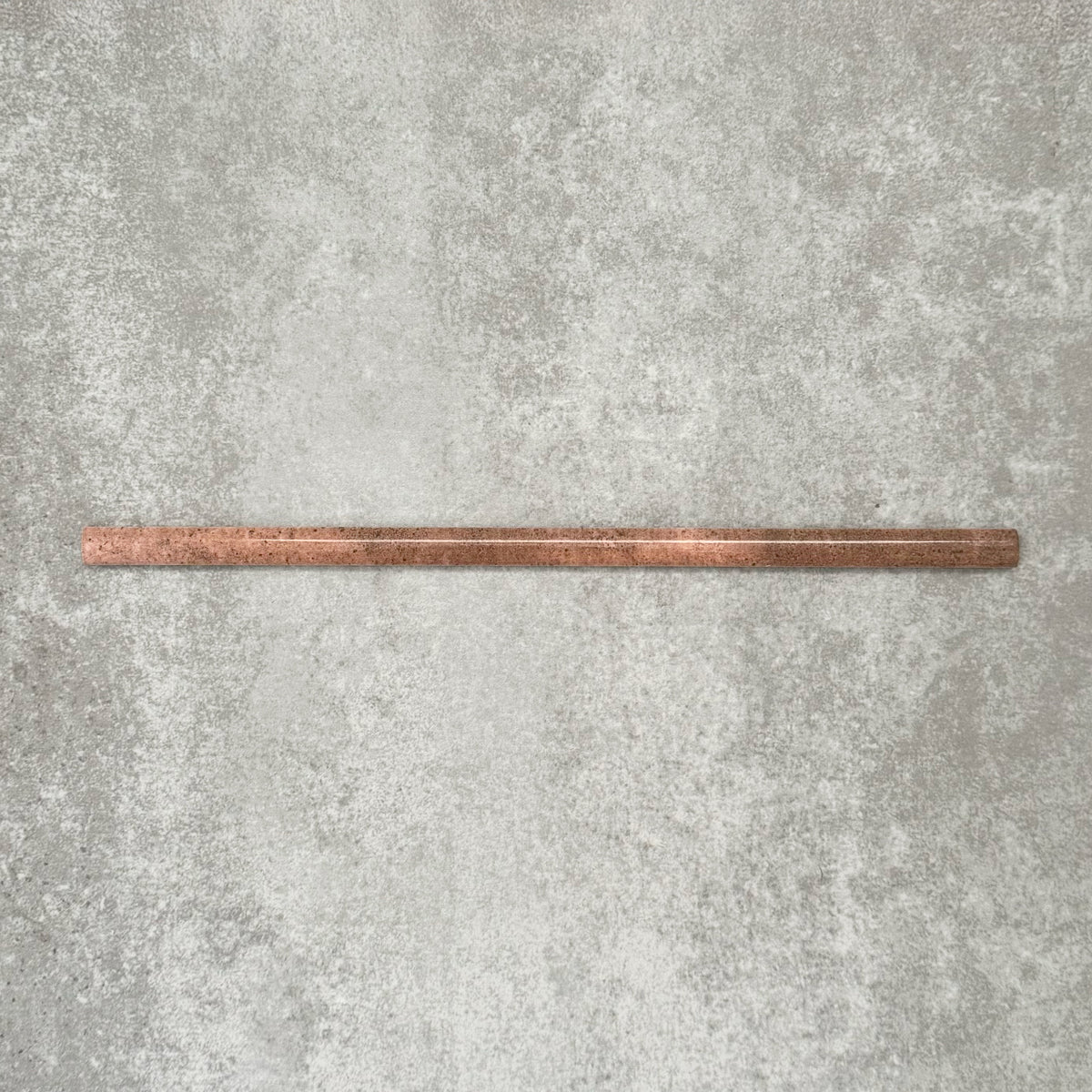 FULL BULLNOSE SAMPLE Allegra Tusk Pink Gloss Pencil Bullnose Border Tile 1.2cm x 30cm