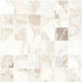 Close-up of Venice Ivory matt terrazzo effect mosaic tiles in a 30 x 30cm sheet, featuring soft ivory and beige stone fragments for stylish splashbacks, shower walls and decorative feature areas.