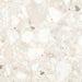 Close-up of Venice Ivory polished terrazzo effect porcelain tile, featuring soft ivory and cream tones with natural stone chips and a polished finish, ideal for luxurious kitchen, bathroom and living room walls and floors.