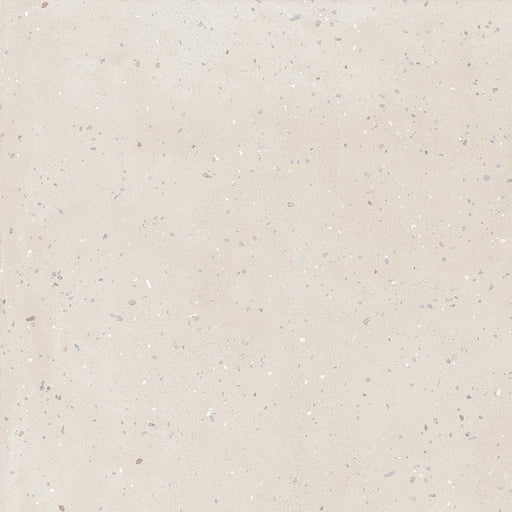 Close-up of Verona Micro Sand concrete effect porcelain tile featuring a warm sand-coloured surface with subtle terrazzo-inspired flecks and a contemporary matt finish, ideal for modern walls and floors.