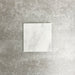 Single Fayrouz White 15.2x15.2cm natural marble tile with a tumbled finish, featuring soft white tones and subtle natural veining, displayed against a neutral textured background in a clean product setting.