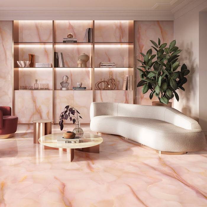 Anastasia Rose Onyx Polished Stone Tiles | 60cm x 120cm