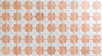 Close-up of Zanzibar Moroccan Cotto White ceramic wall tiles featuring a repeating Moroccan style star pattern in warm terracotta and soft white with a glossy finish, ideal for kitchen splashbacks, bathroom walls and decorative feature walls.