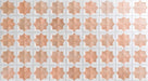 Close-up of Zanzibar Moroccan Cotto White ceramic wall tiles featuring a repeating Moroccan style star pattern in warm terracotta and soft white with a glossy finish, ideal for kitchen splashbacks, bathroom walls and decorative feature walls.