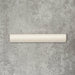 Zellige Chalk White Moroccan-style bullnose tile in a 3 × 20cm format, shown in a soft matt ceramic finish.