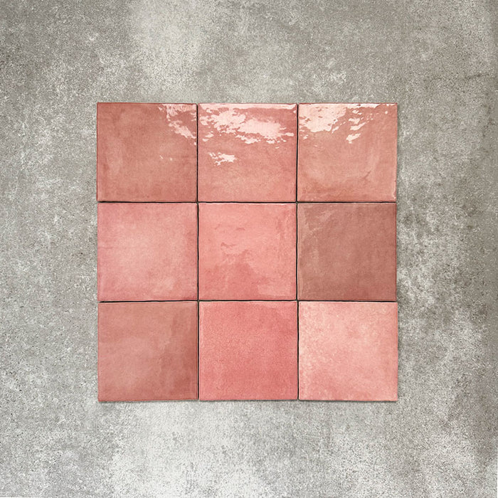 Zellige Rose Pink Square | Moroccan Style | 13.2cm x 13.2cm — Fayrouz ...