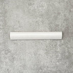 Zellige White bullnose Moroccan-style ceramic tile in a 3 × 20cm format, with a smooth, glossy finish.