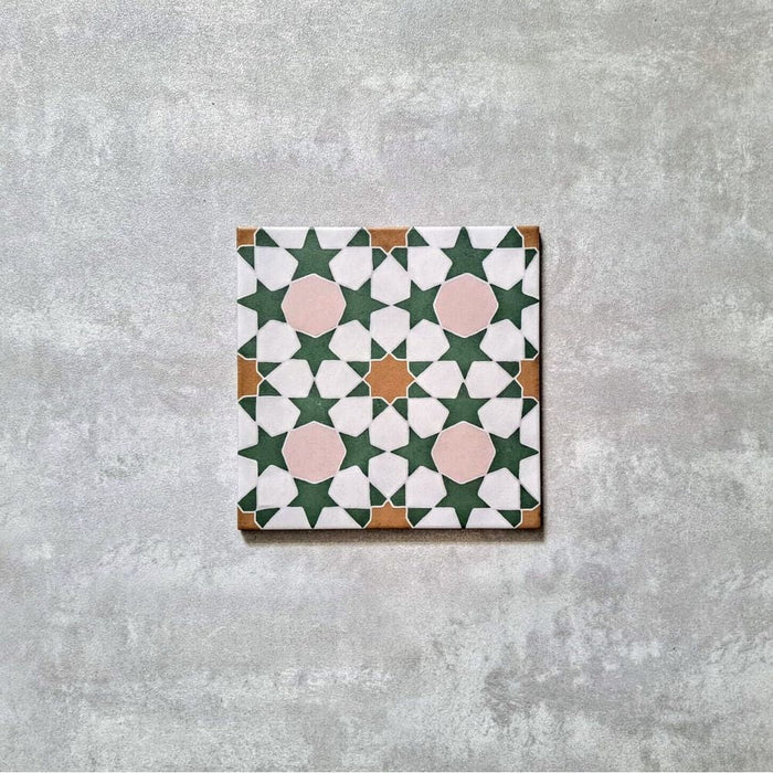 FULL TILE SAMPLE Cuba Tanane Green Gold 20cm x 20cm