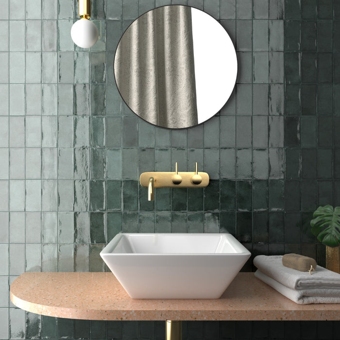 Dordogne Green Pines Rustic Gloss Wall Tile 7.5 X 15cm