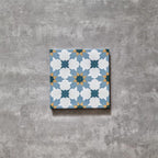 Madeira Anza Tile Blue & Yellow Moroccan Tiles Wall & Floor Tiles 20cm x 20cm
