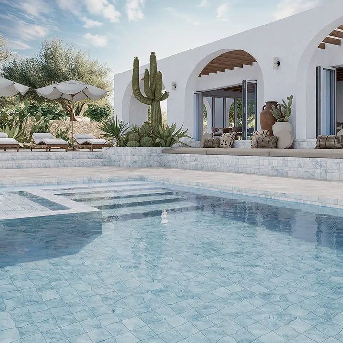 Amalfi Brick Azul Vintage Marble Wall & Floor Tiles 5.4cm x 22cm