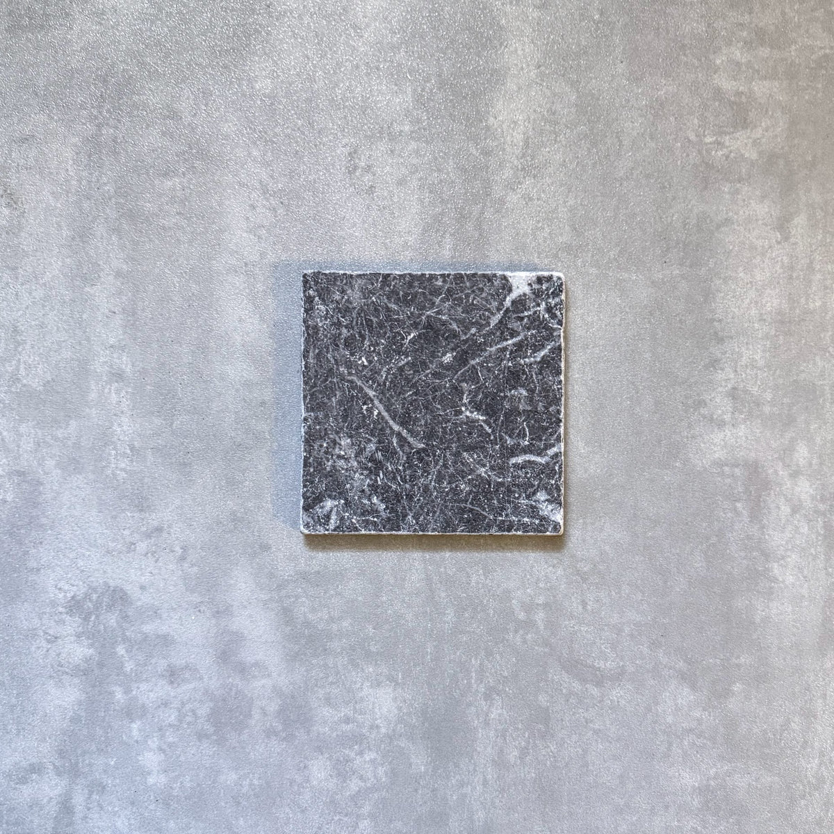 FULL TILE SAMPLE | Fayrouz Tumbled Black Marble | 15.2cm x 15.2cm