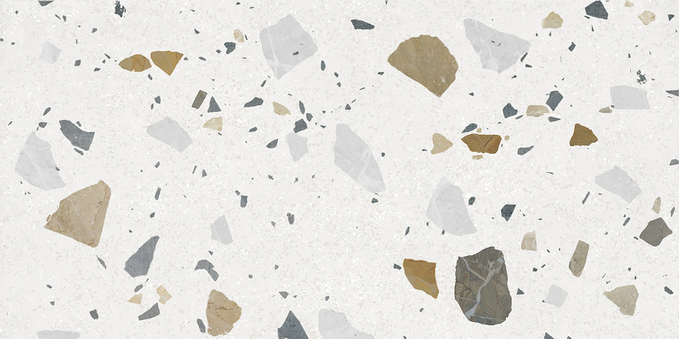 Byblos Cotton Terrazzo Effect Porcelain Tiles 60cm x 120cm