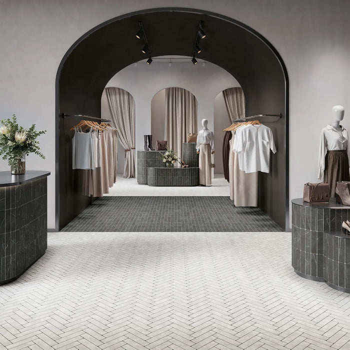 Amalfi Square Carrara Vintage Marble Wall & Floor Tiles 11cm x 11cm