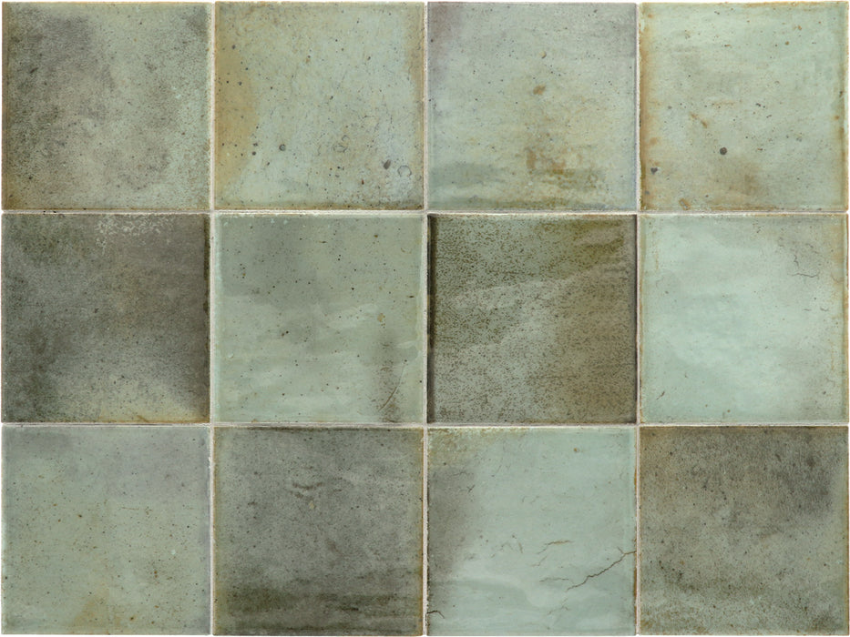 FULL TILE SAMPLE Saigon Celadon Square Wall Tiles | 10cm x 10cm