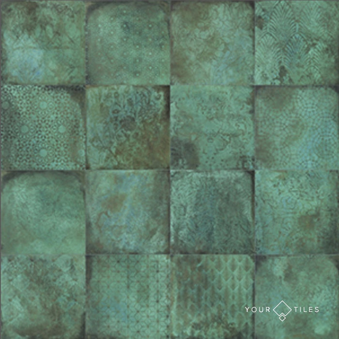 Verde Patterns Copper Oxide Metallic Wall & Floor Tile 30cm x 30cm