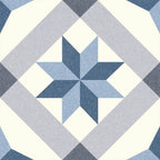 Riviera Menton Star Blue Porcelain Wall & Floor Tile 25cm x 25cm