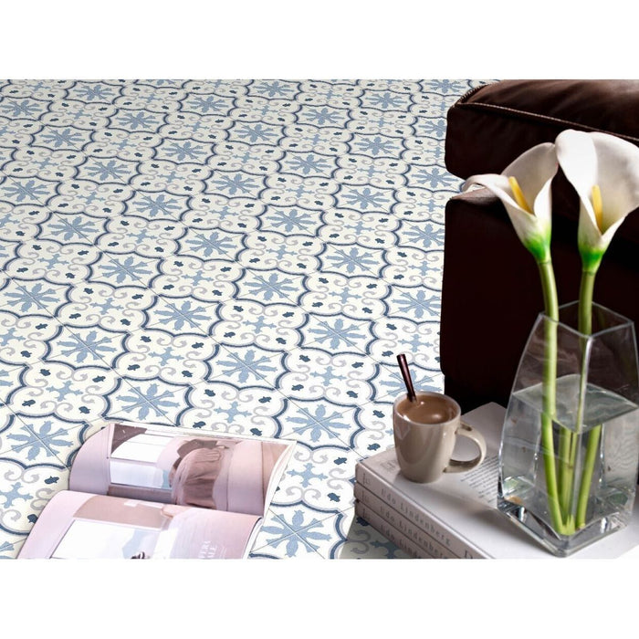 Riviera Montecarlo Blue Porcelain Wall & Floor Tile 25cm x 25cm
